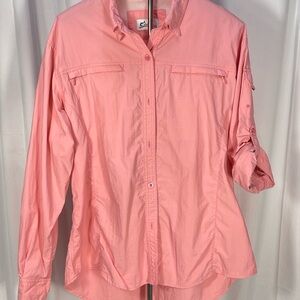 Bass Pro Shops World Wide Sportsman Coral Pink Fishing & Utility Shirt.